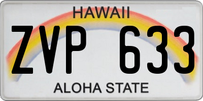 HI license plate ZVP633