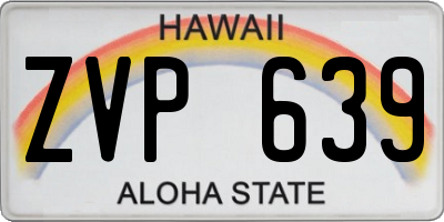 HI license plate ZVP639