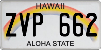 HI license plate ZVP662