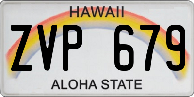 HI license plate ZVP679