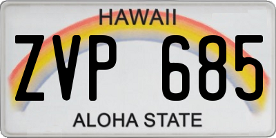 HI license plate ZVP685