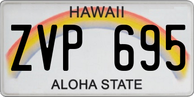HI license plate ZVP695