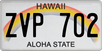 HI license plate ZVP702