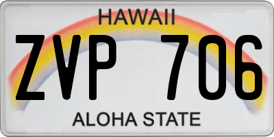 HI license plate ZVP706