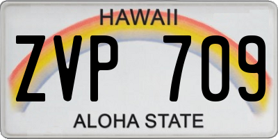 HI license plate ZVP709