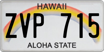 HI license plate ZVP715