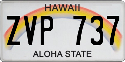 HI license plate ZVP737