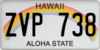 HI license plate ZVP738