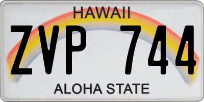 HI license plate ZVP744
