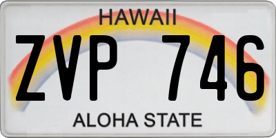 HI license plate ZVP746
