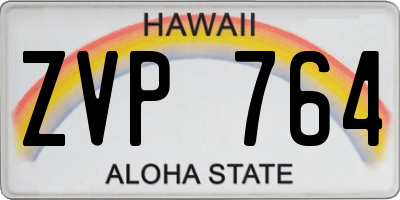 HI license plate ZVP764