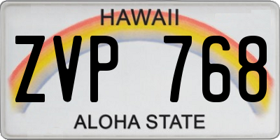 HI license plate ZVP768