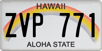 HI license plate ZVP771