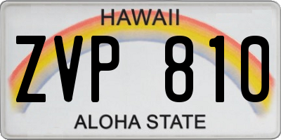 HI license plate ZVP810