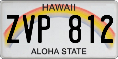 HI license plate ZVP812