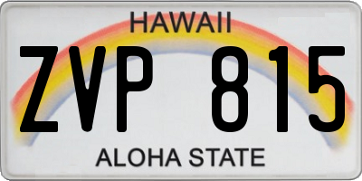 HI license plate ZVP815