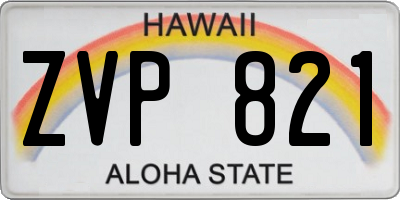 HI license plate ZVP821