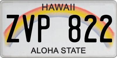 HI license plate ZVP822