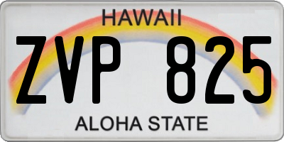 HI license plate ZVP825