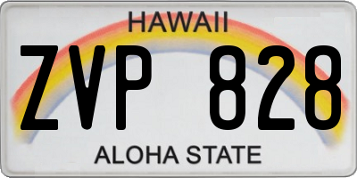 HI license plate ZVP828