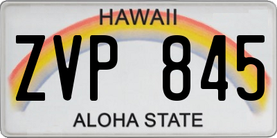 HI license plate ZVP845