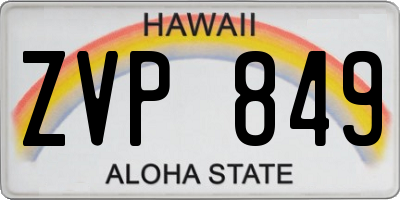 HI license plate ZVP849