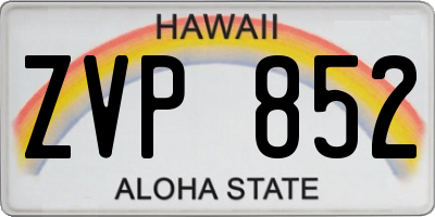 HI license plate ZVP852
