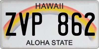 HI license plate ZVP862