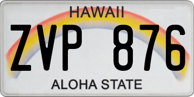 HI license plate ZVP876