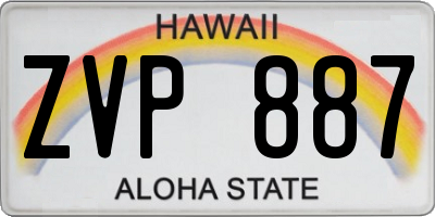 HI license plate ZVP887