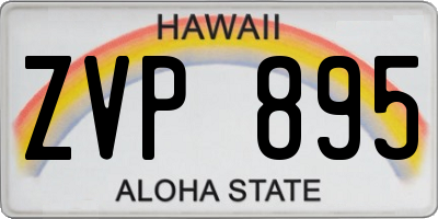 HI license plate ZVP895