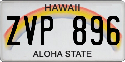HI license plate ZVP896