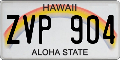 HI license plate ZVP904