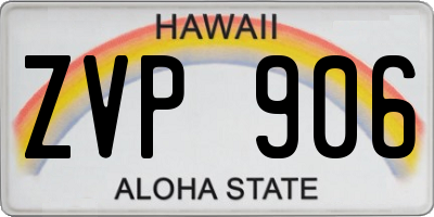 HI license plate ZVP906