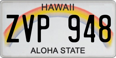 HI license plate ZVP948