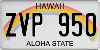 HI license plate ZVP950