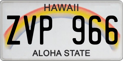 HI license plate ZVP966