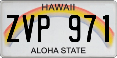 HI license plate ZVP971