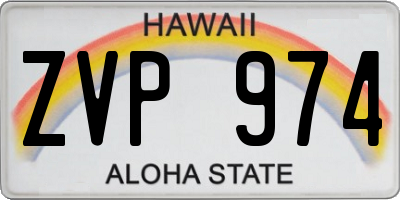 HI license plate ZVP974
