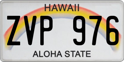 HI license plate ZVP976