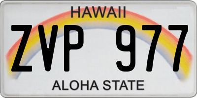 HI license plate ZVP977