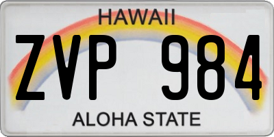 HI license plate ZVP984