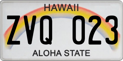 HI license plate ZVQ023