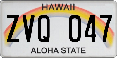 HI license plate ZVQ047