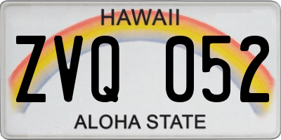 HI license plate ZVQ052