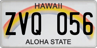 HI license plate ZVQ056
