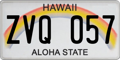HI license plate ZVQ057
