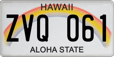 HI license plate ZVQ061