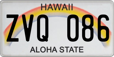 HI license plate ZVQ086