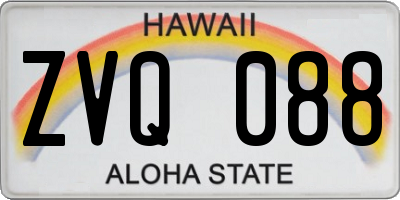 HI license plate ZVQ088